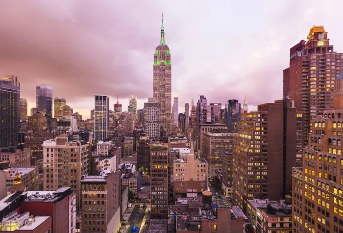 Framed Print : View of Midtown Manhattan and the Empire state building, New York, USA Framed Print : View of Midtown Manhattan and the Empire state building, New York, USA