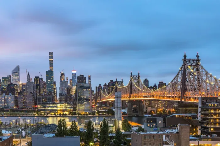 Framed Print : View of Midtown Manhattan in the evening from Long Island City, New York City, USA Framed Print : View of Midtown Manhattan in the evening from Long Island City, New York City, USA