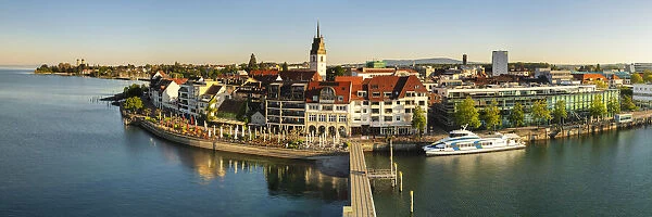 View from Moleturm Tower on Friedrichshafen, Lake Constance, Baden-Wuerttemberg, Germany