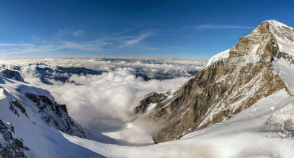 View of Monch above the Clouds, Bernese Oberland, Switzerland