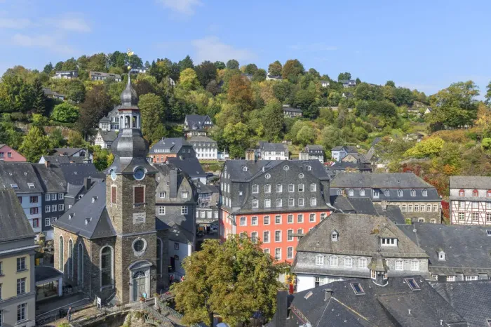 Framed Print : View at Monschau, Eifel, North Rhine Westphalia, Germany Framed Print : View at Monschau, Eifel, North Rhine Westphalia, Germany