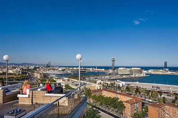 View from Montjuic, Barcelona, Catalonia, Spain