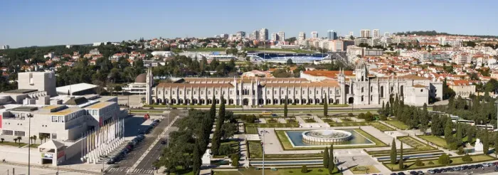 Framed Print : View from the top of the Monument to the Discoveries towards Mosteiro dos Jeronimos
