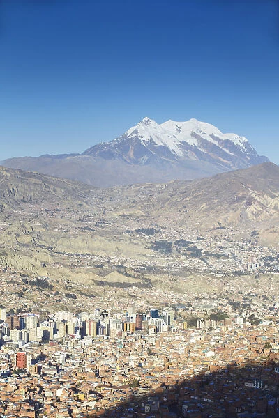 View of Mount Illamani and La Paz, Bolivia