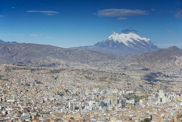 View of Mount Illamani and La Paz, Bolivia