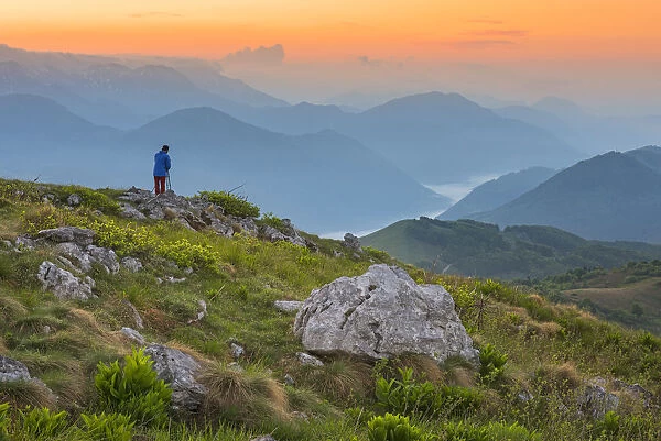 View from Mount Matajur towards the border with Slovenia Europe, Italy, Friuli Venezia