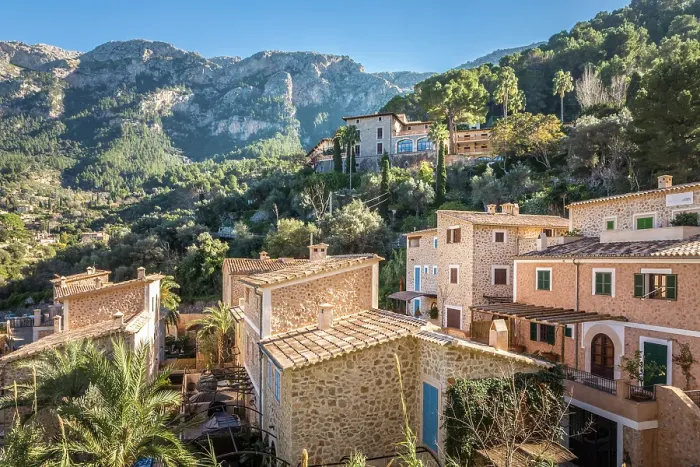 Framed Print : View of the mountain village of Deia, Serra de Tramuntana, Mallorca, Balearic Islands, Spain Framed Print : View of the mountain village of Deia, Serra de Tramuntana, Mallorca, Balearic Islands, Spain