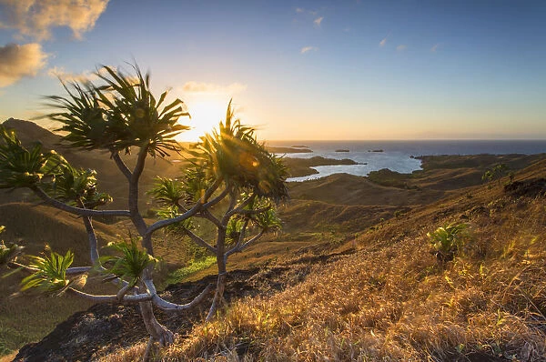 View of Nacula Island at dawn, Yasawa Islands, Fiji
