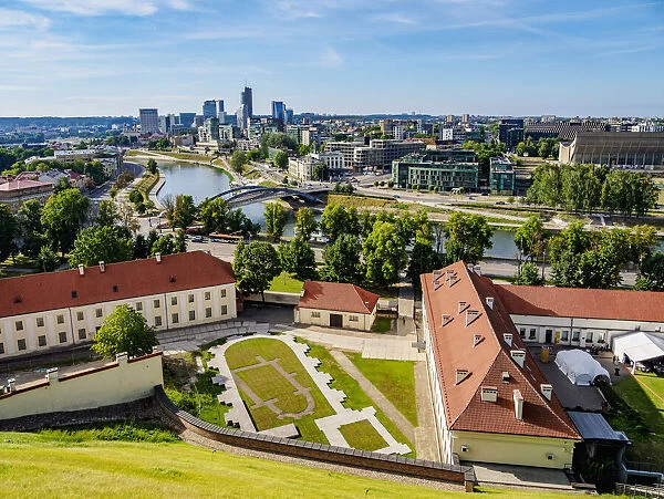 View over Neris River towards Snipiskes, New City Centre, Vilnius, Lithuania