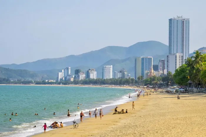 Framed Print : View of Nha Trang beach and city skyline, Khanh Hoa Province, Vietnam Framed Print : View of Nha Trang beach and city skyline, Khanh Hoa Province, Vietnam