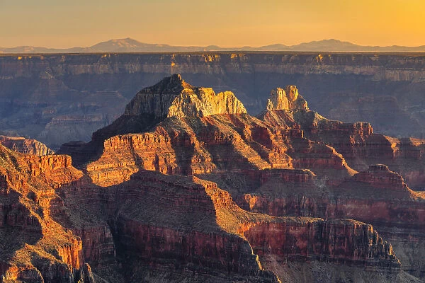 View from North Rim at sunset, Grand Canyon National Park, Arizona, USA