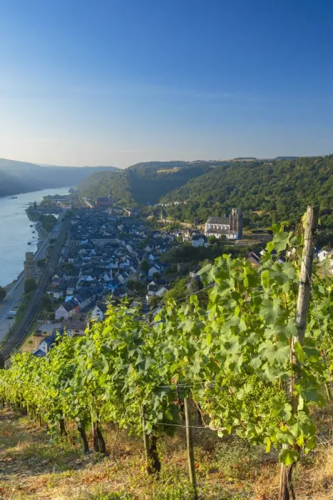 Framed Print : View of Oberwesel and River Rhine, Rhineland-Palatinate, Germany