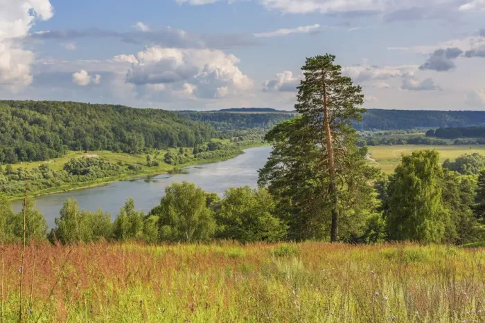 Framed Print : View to Oka river, Aleksin, Tula region, Russia