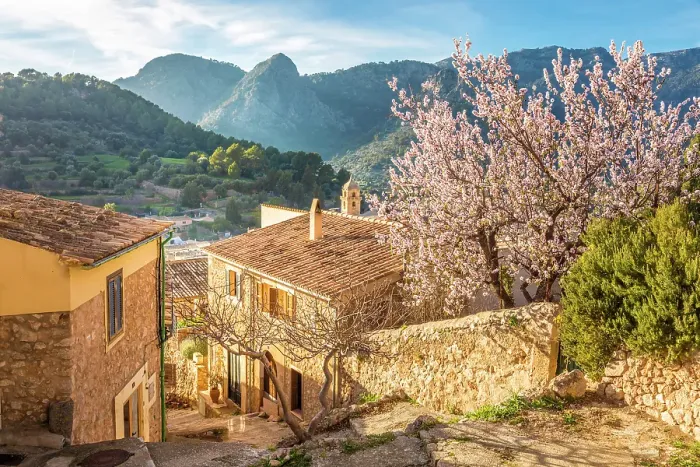 Framed Print : View over the old town of Bunyola to the Serra de Tramuntana mountains, Mallorca, Balearic Islands, Spain Framed Print : View over the old town of Bunyola to the Serra de Tramuntana mountains, Mallorca, Balearic Islands, Spain