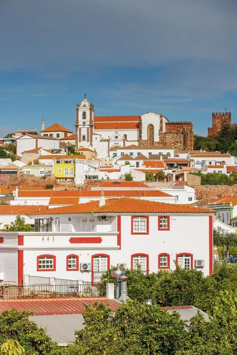 Framed Print : View of the old town with the castle and cathedral in Silves, Algarve, Portugal Framed Print : View of the old town with the castle and cathedral in Silves, Algarve, Portugal