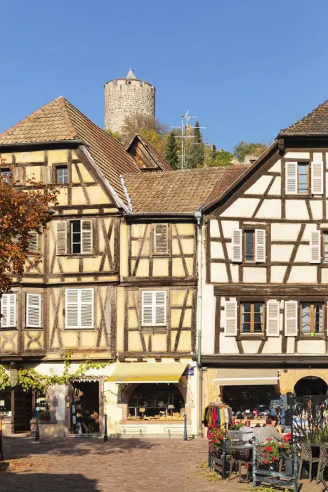 Framed Print : View from the old town to the castle, Kaysersberg, Alsace, Alsatian Wine Route, Haut-Rhin Framed Print : View from the old town to the castle, Kaysersberg, Alsace, Alsatian Wine Route, Haut-Rhin