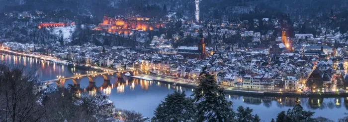 Framed Print : View of the old town of Heidelberg with castle and Old Bridge seen from Framed Print : View of the old town of Heidelberg with castle and Old Bridge seen from