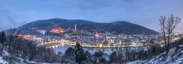 View of the old town of Heidelberg and the Kaonigstuhl seem from the Philosopher s