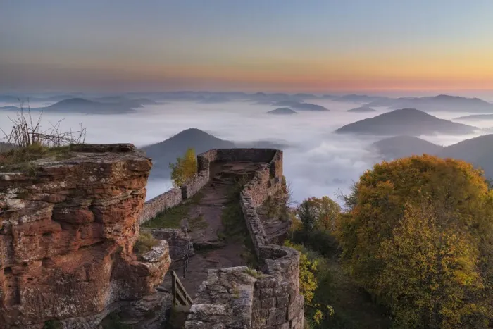 Framed Print : View of the Palatinate Forest from Wegelnburg Castle, Nature Reserve, Palatinate