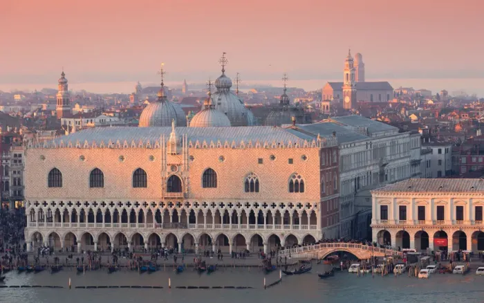 Framed Print : The view of Palazzo Ducale from the bell tower of San Giorgio Maggiore church, Venice Framed Print : The view of Palazzo Ducale from the bell tower of San Giorgio Maggiore church, Venice