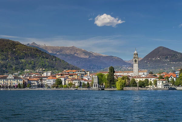 View over Pallanza from Lake Maggiore, Piedmont, Italy