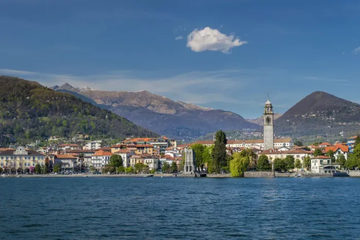 Framed Print : View over Pallanza from Lake Maggiore, Piedmont, Italy Framed Print : View over Pallanza from Lake Maggiore, Piedmont, Italy