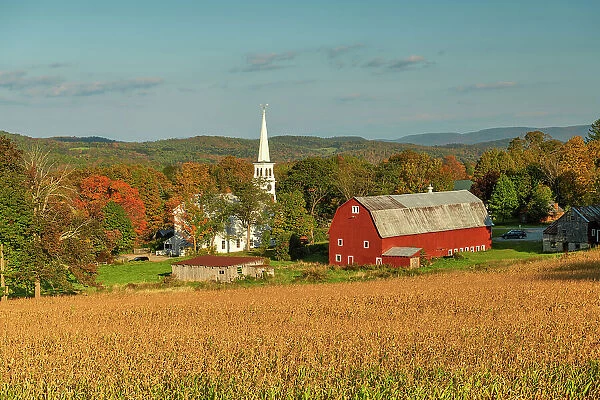 View over Peacham, Vermont, New England, USA