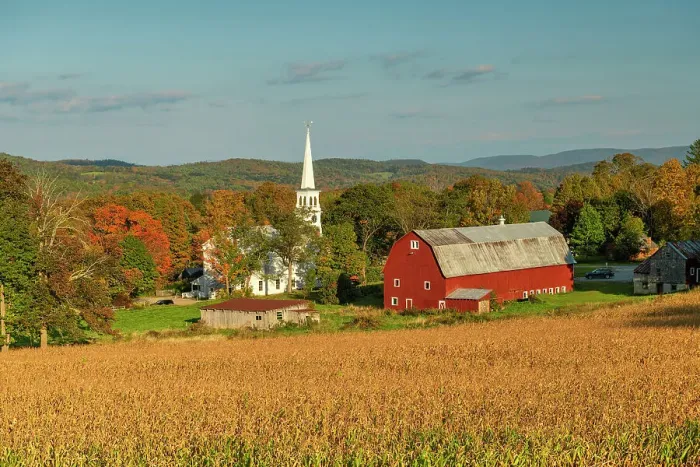 Framed Print : View over Peacham, Vermont, New England, USA Framed Print : View over Peacham, Vermont, New England, USA