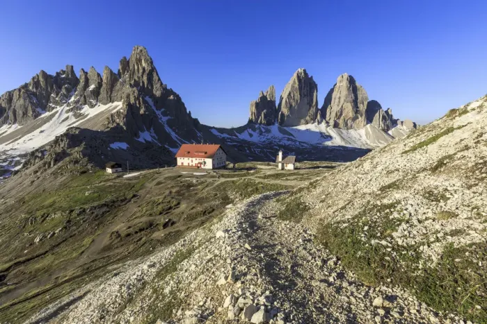 Framed Print : View of the Three Peaks of Lavaredo from Refuge Locatelli Framed Print : View of the Three Peaks of Lavaredo from Refuge Locatelli