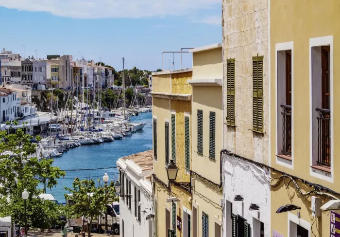 Framed Print : View towards the port, Ciutadella, Menorca or Minorca, Balearic Islands, Spain Framed Print : View towards the port, Ciutadella, Menorca or Minorca, Balearic Islands, Spain