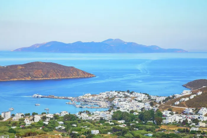 Framed Print : View of the port of Livadi and Sifnos island in the distance, Livadi, Serifos Island, Cyclades Islands, Greece Framed Print : View of the port of Livadi and Sifnos island in the distance, Livadi, Serifos Island, Cyclades Islands, Greece
