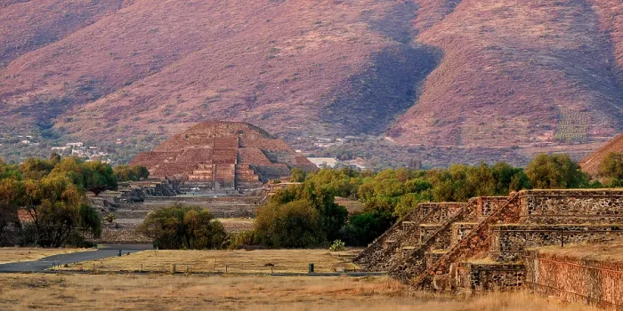 Framed Print : View towards the Pyramid of the Moon at sunset, Teotihuacan, Mexico State, Mexico Framed Print : View towards the Pyramid of the Moon at sunset, Teotihuacan, Mexico State, Mexico