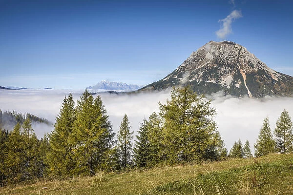 View towards Raucheck mountain in the Dachstein massif, Styria, Austria