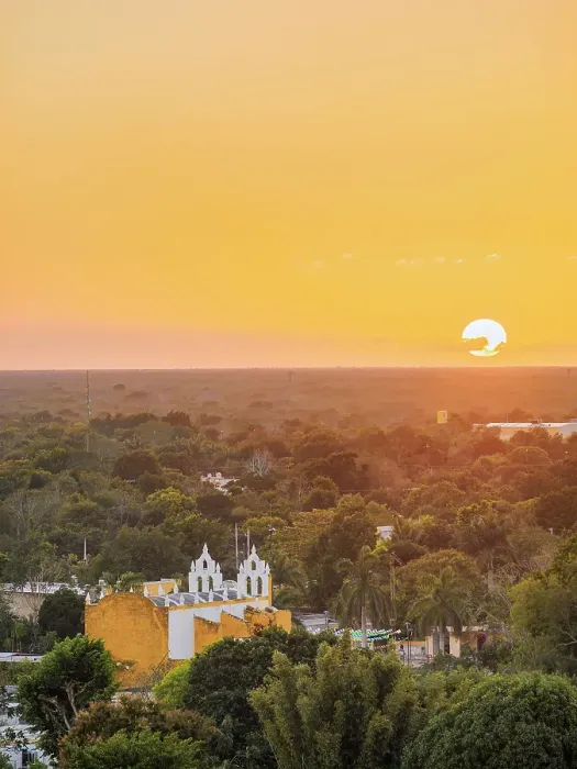 Framed Print : View towards the Remedios Chapel at sunset, Izamal, Yucatan State, Mexico Framed Print : View towards the Remedios Chapel at sunset, Izamal, Yucatan State, Mexico