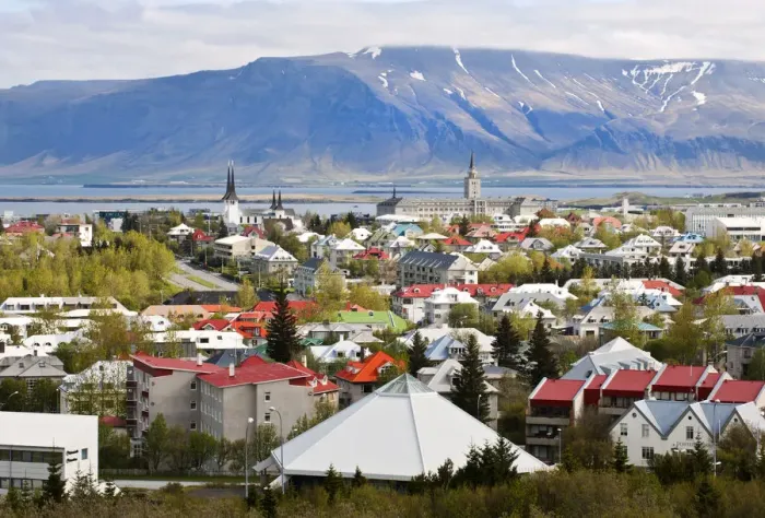Framed Print : View of Reykjavik from the top of Perlan, Iceland Framed Print : View of Reykjavik from the top of Perlan, Iceland