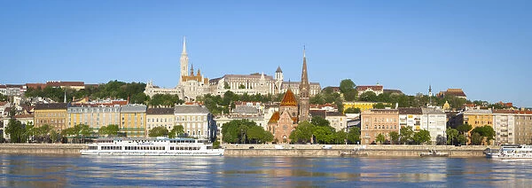 View across the River Danube towards Buda Hill, Martyas Church, & the Fisherman s