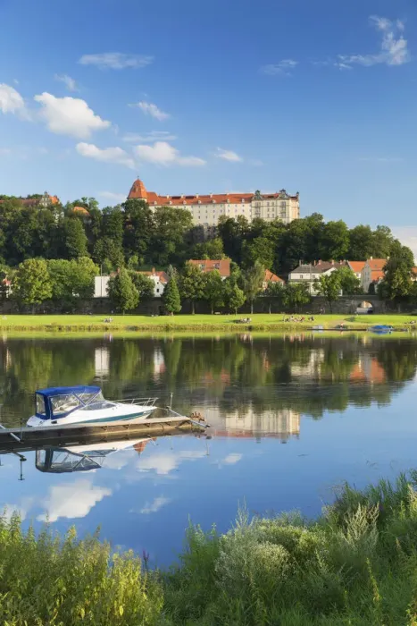 Framed Print : View of River Elbe and Pirna, Saxony, Germany Framed Print : View of River Elbe and Pirna, Saxony, Germany