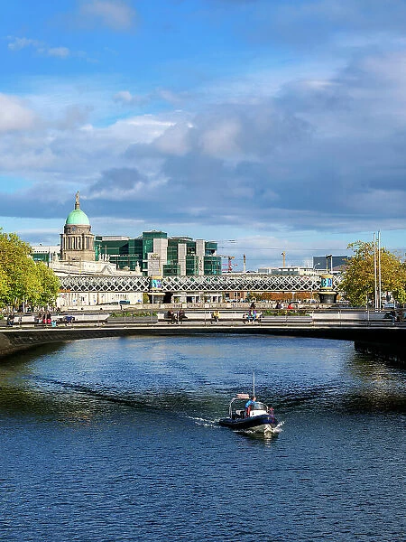 View over River Liffey towards The Custom House, Dublin, Ireland
