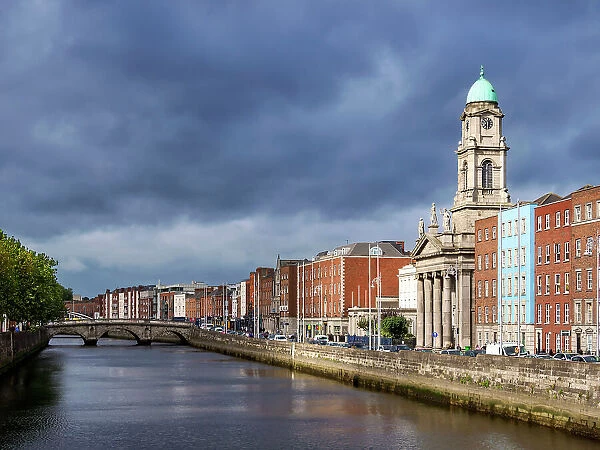 View over River Liffey towards Saint Paul's Church, Dublin, Ireland