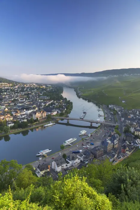 Framed Print : View of River Moselle and Bernkastel-Kues, Rhineland-Palatinate, Germany Framed Print : View of River Moselle and Bernkastel-Kues, Rhineland-Palatinate, Germany