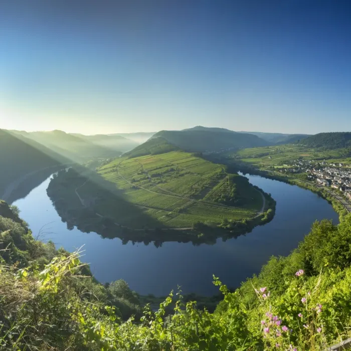Framed Print : View of River Moselle, Bremm, Rhineland-Palatinate, Germany Framed Print : View of River Moselle, Bremm, Rhineland-Palatinate, Germany