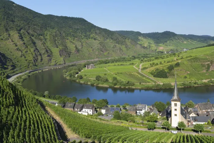 Framed Print : View of River Moselle, Bremm, Rhineland-Palatinate, Germany Framed Print : View of River Moselle, Bremm, Rhineland-Palatinate, Germany