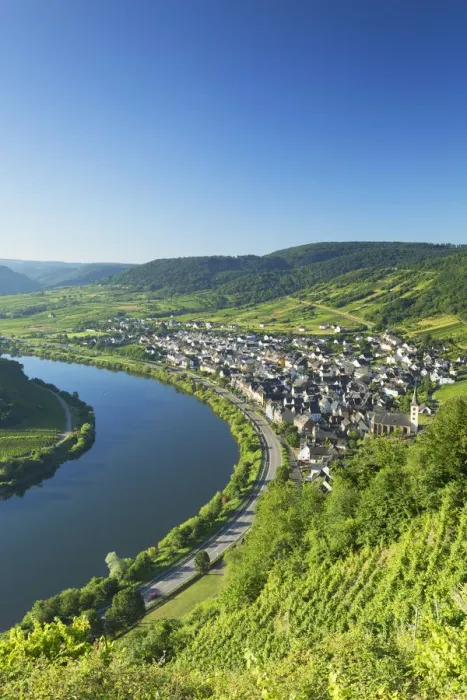 Framed Print : View of River Moselle, Bremm, Rhineland-Palatinate, Germany Framed Print : View of River Moselle, Bremm, Rhineland-Palatinate, Germany