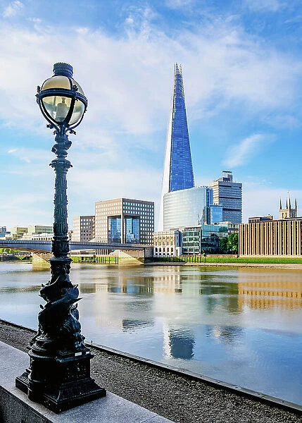 View over the River Thames towards the Shard, London, England, United Kingdom