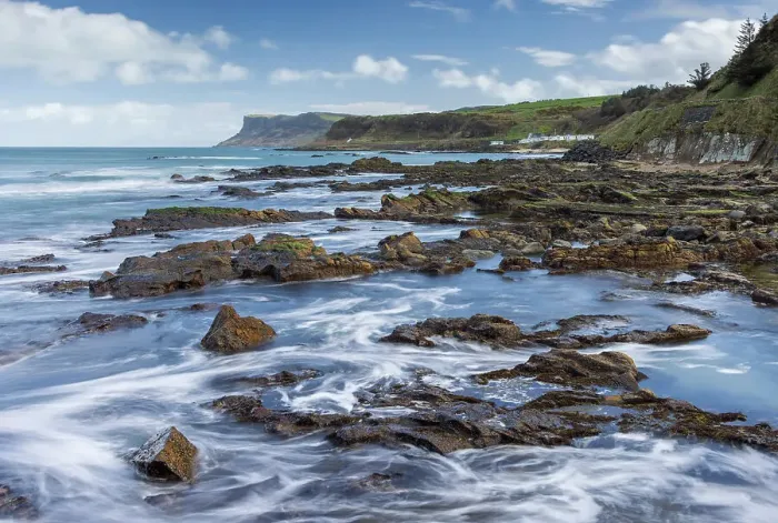Framed Print : View over rocky ledges towards Fair Head, Ballycastle Beach, Ballycastle, County Antrim, Northern Ireland. Spring (March) 2024 Framed Print : View over rocky ledges towards Fair Head, Ballycastle Beach, Ballycastle, County Antrim, Northern Ireland. Spring (March) 2024