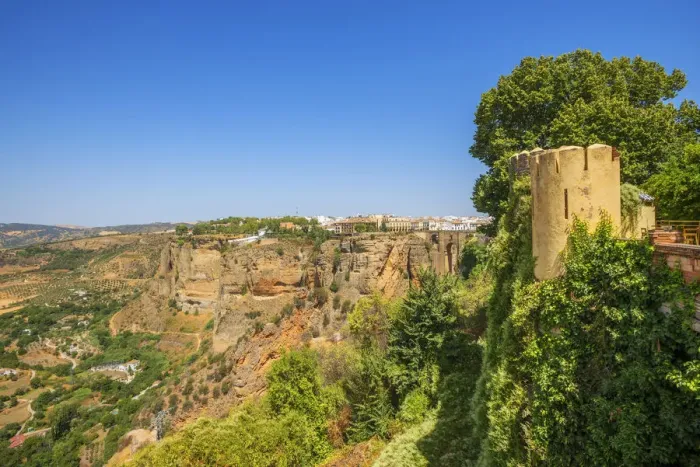 Framed Print : View at Ronda with Tajo Gorge, Andalusia, Spain