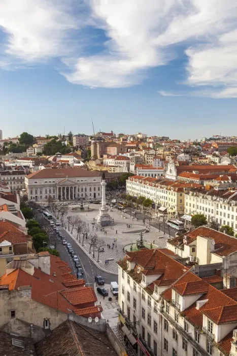 Framed Print : View over Rossio square Praca Dom Pedro IV, Lisbon, Portugal Framed Print : View over Rossio square Praca Dom Pedro IV, Lisbon, Portugal