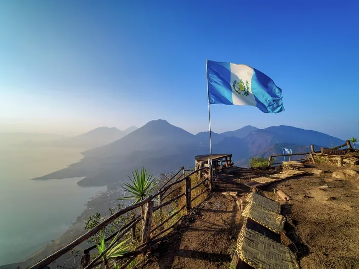 Framed Print : View from Rostro Maya or Indian Nose over Lake Atitlan towards San Pedro Volcano at sunrise, Solola Department, Guatemala Framed Print : View from Rostro Maya or Indian Nose over Lake Atitlan towards San Pedro Volcano at sunrise, Solola Department, Guatemala