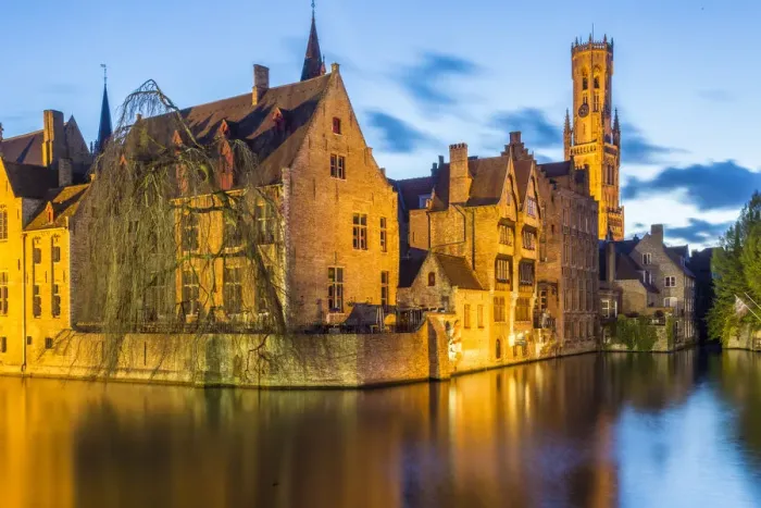 Framed Print : View from the Rozenhoedkaai, Bruges, Belgium, Europe