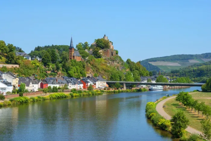 Framed Print : View at Saarburg with Saarburg castle and river Saar, Rhineland-Palatinate, Germany Framed Print : View at Saarburg with Saarburg castle and river Saar, Rhineland-Palatinate, Germany